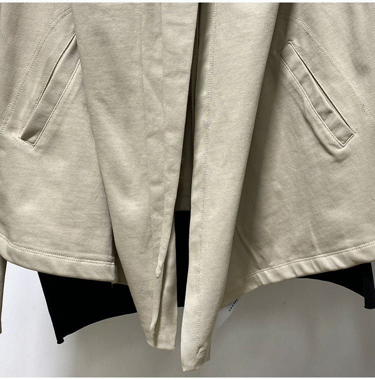 Loose Type Ordinary Solid Color Side Seam Pocket Casual Cotton Sweater Women