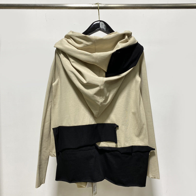 Loose Type Ordinary Solid Color Side Seam Pocket Casual Cotton Sweater Women
