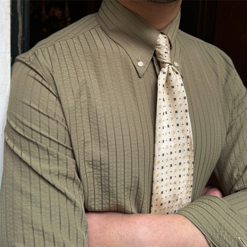 Men’s Breathable Casual Seersucker Long-sleeved Shirt