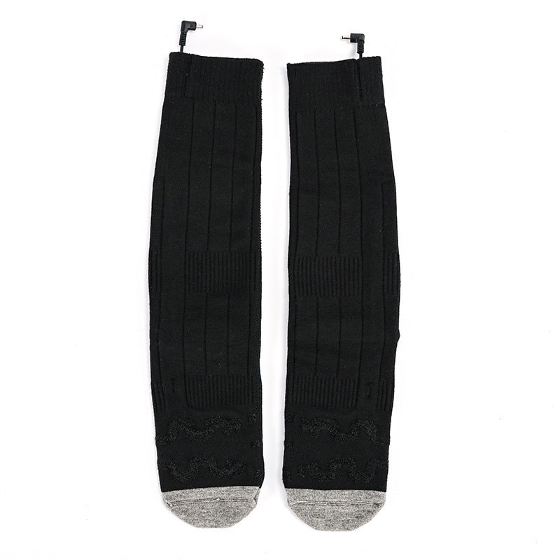 Outdoor Men’s And Women’s Skiing Electric Heating Warm Stockings - Black / Only Socks