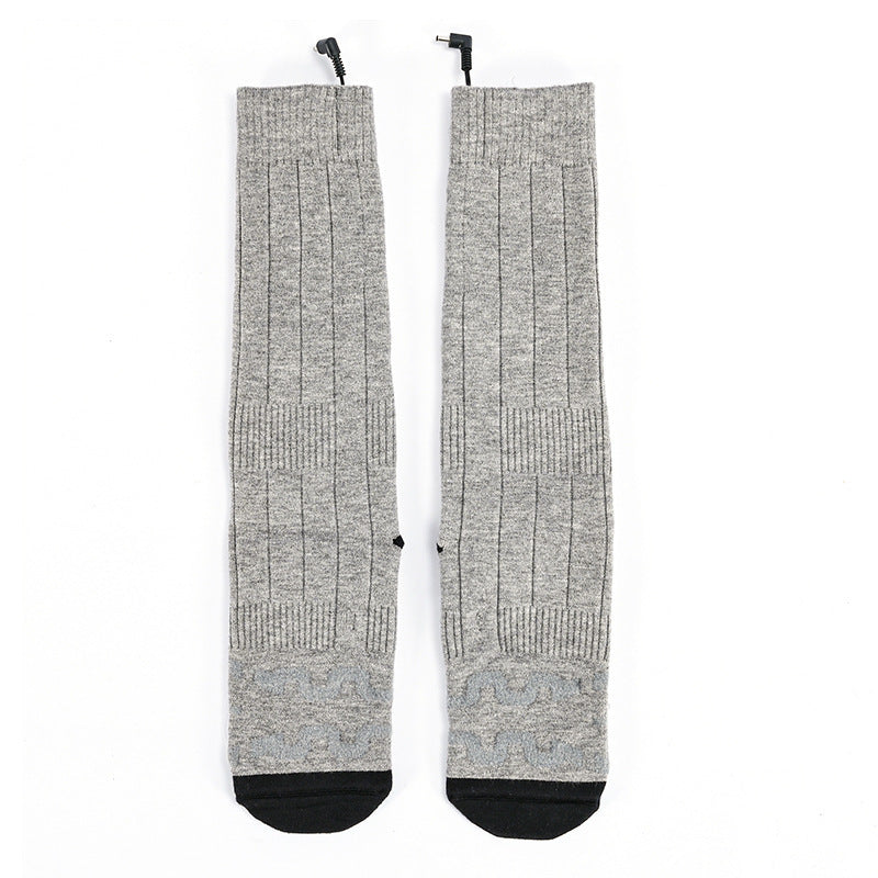 Outdoor Men’s And Women’s Skiing Electric Heating Warm Stockings - Gray / Only Socks