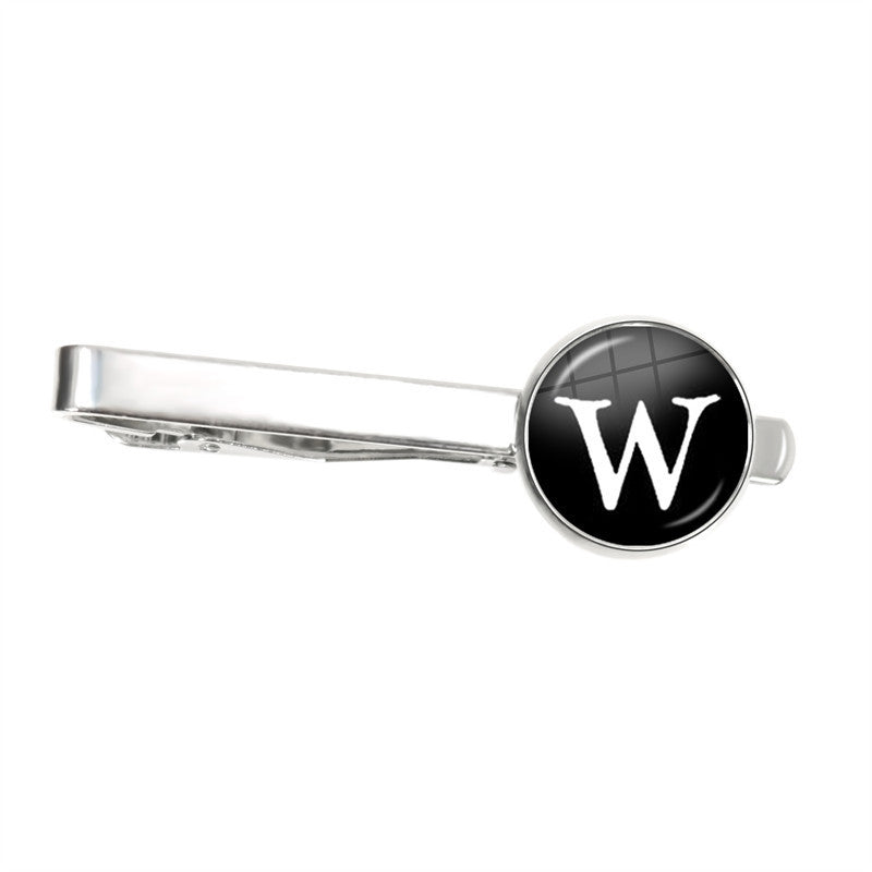 Letter Tie Clip Decoration With French Shirt - 22 Style