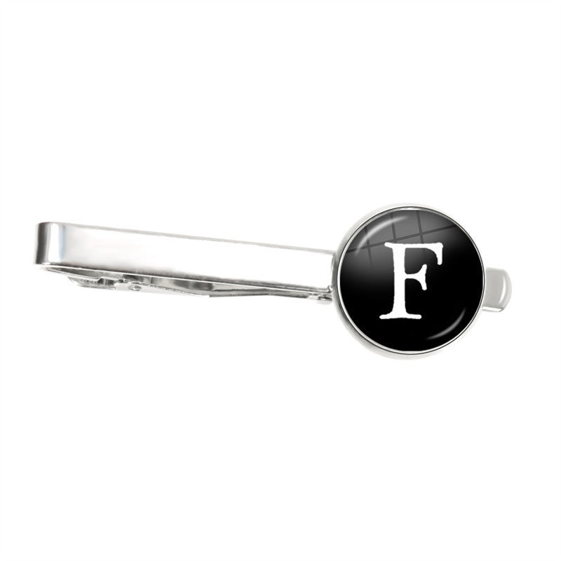 Letter Tie Clip Decoration With French Shirt - 6 Style