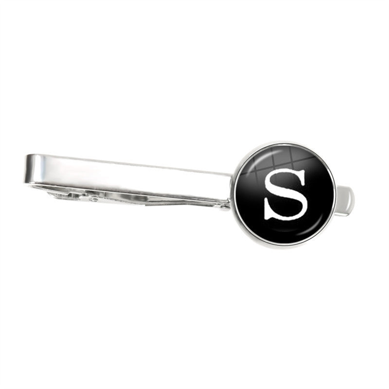 Letter Tie Clip Decoration With French Shirt - 7 Style