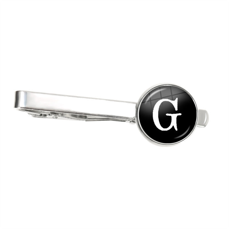 Letter Tie Clip Decoration With French Shirt - 8 Style