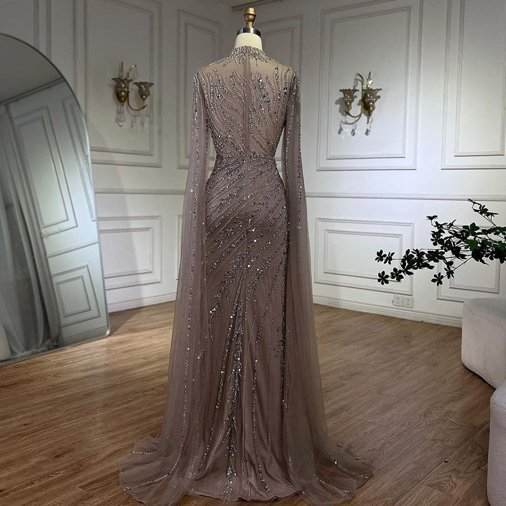 Elegant Flying Sleeves High-end Elegant Fishtail Banquet Host Dress