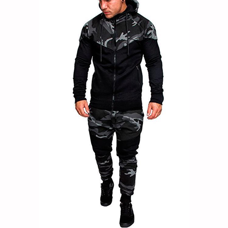 Hooded Sweater Suit Men’S Slim Fashion - Dark Grey / 2XL