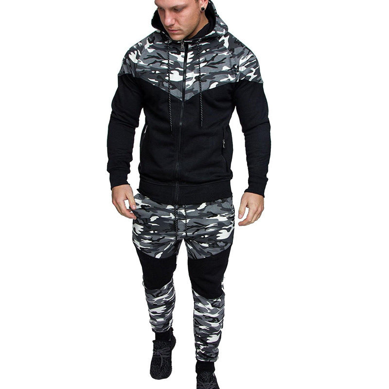 Hooded Sweater Suit Men’S Slim Fashion - Grey / M