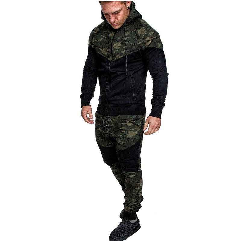Hooded Sweater Suit Men’S Slim Fashion - Green / M
