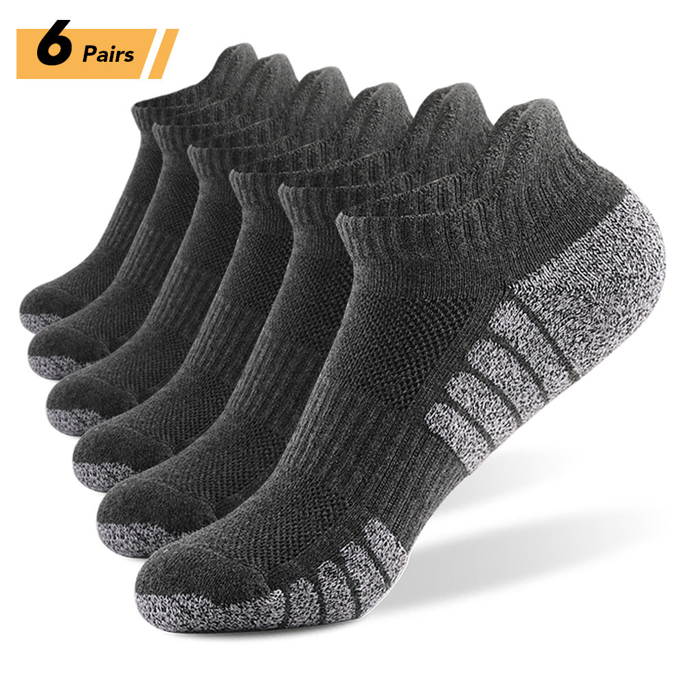New Thick Towel Bottom Running Non-slip Cotton Socks - Dark Grey / 6pairs