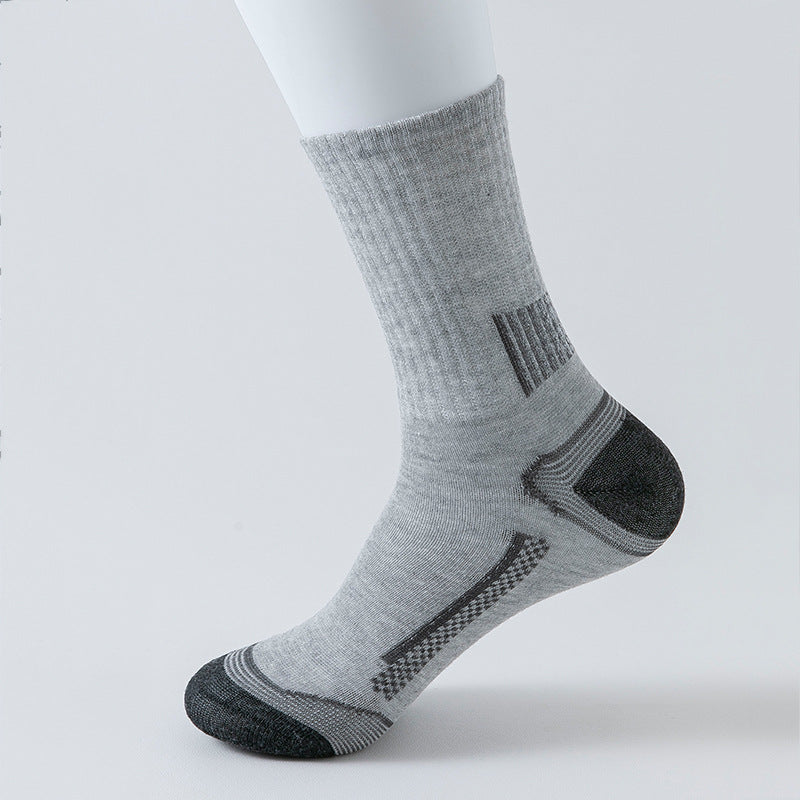 Stripe Sports Long Socks Sweat-absorbent Comfortable And Breathable - Gray