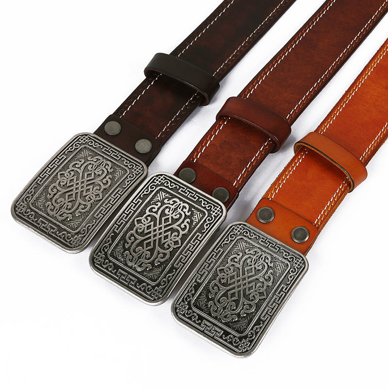 Auspicious Pattern Embossing Of Men’s And Women’s Belts