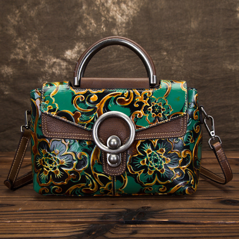 Embossed Leather Luxury Shoulder Strap Bag for High-End Fashion Online - Green