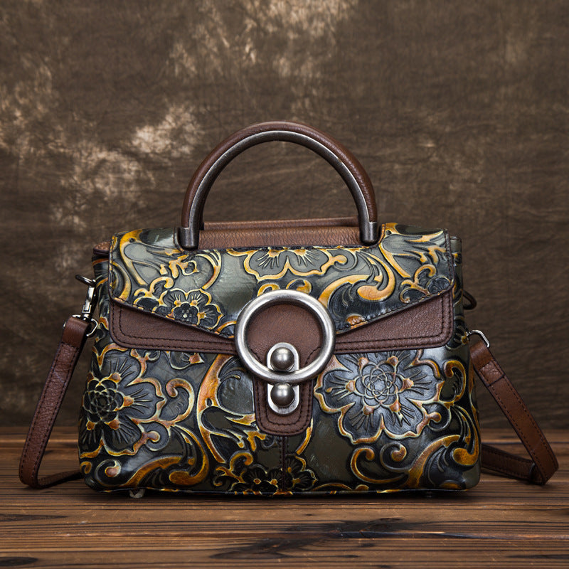 Embossed Leather Luxury Shoulder Strap Bag for High-End Fashion Online - Black and pink