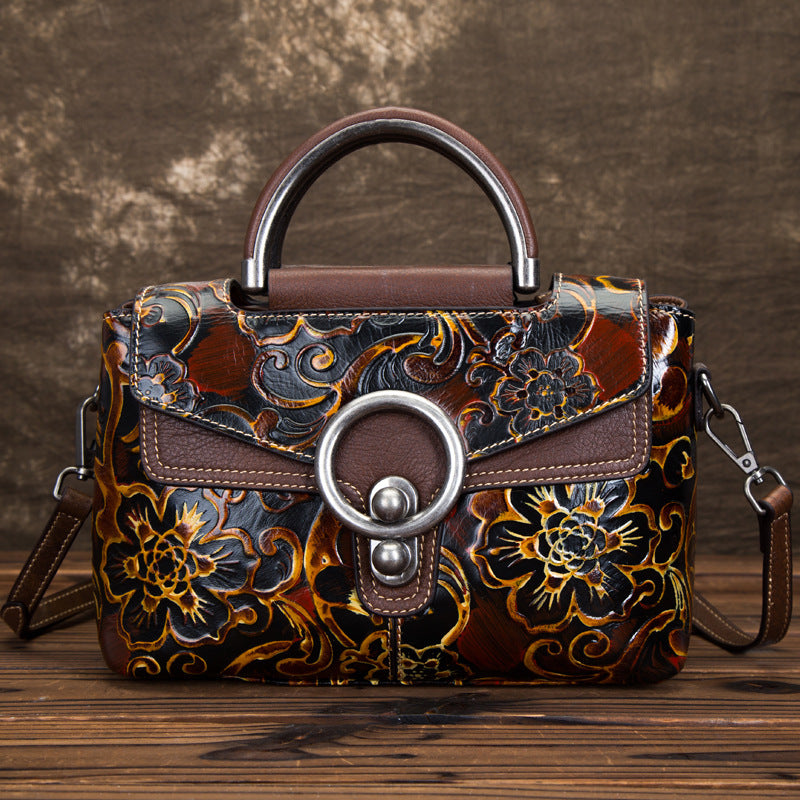 Embossed Leather Luxury Shoulder Strap Bag for High-End Fashion Online