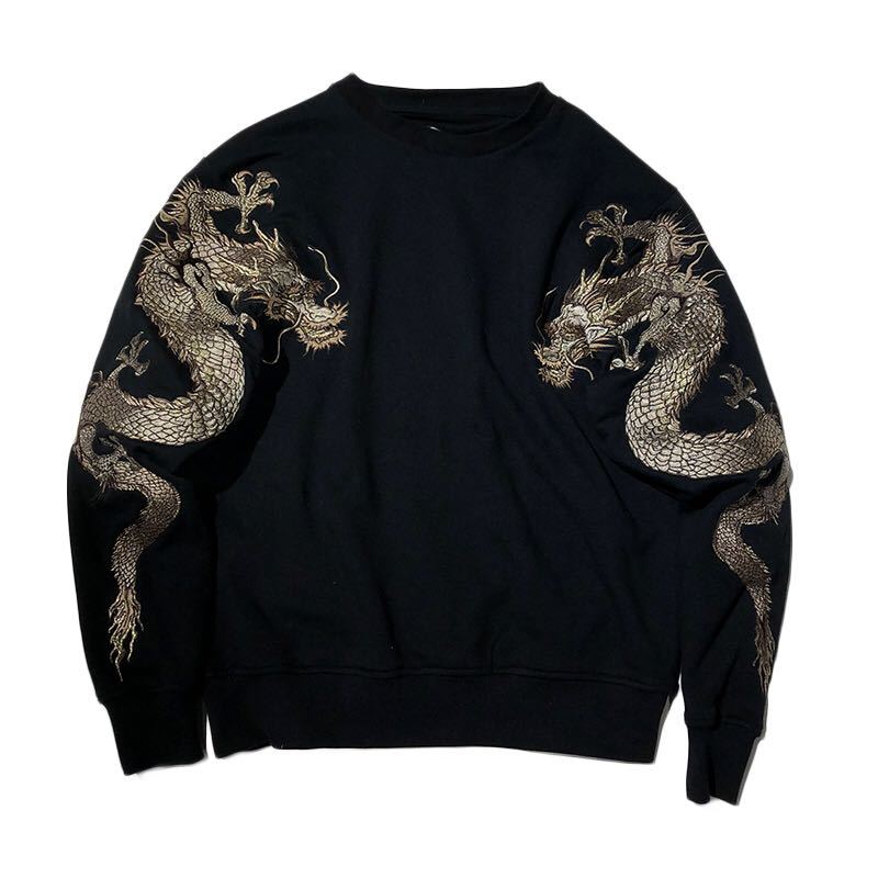 Men’s embroidered crew neck sweatshirt with double arms