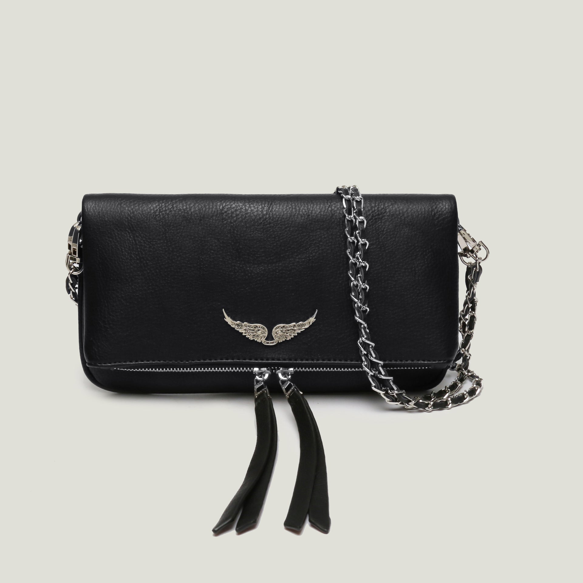 Embroidered Luxury Shoulder Bag High Quality Fashion - Black