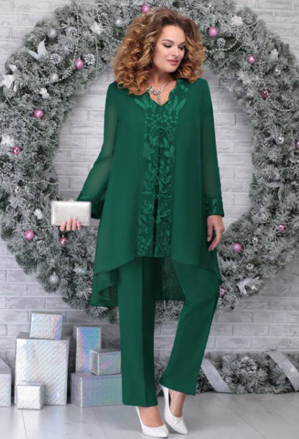 Emerald Nights Luxury Clothing Temperament Trousers - Green / 1XL