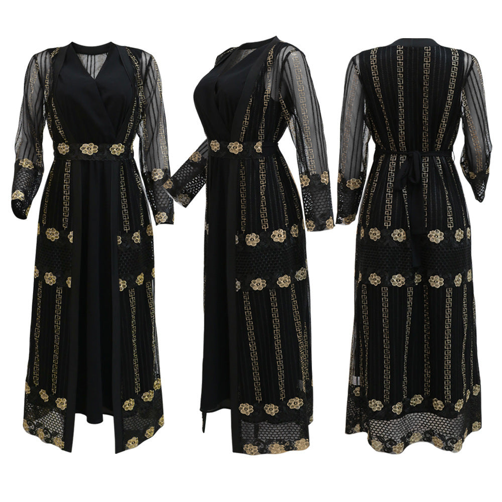 Enchanting Chiffon Gown Luxury Clothing For Women - Black / S