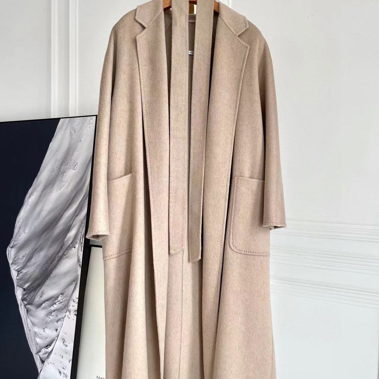 Double-sided Corrugated Cashmere Coat - Oat / 34