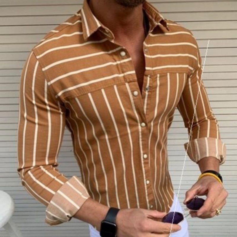 Fashionable Men’s Slim Long Sleeve Shirt