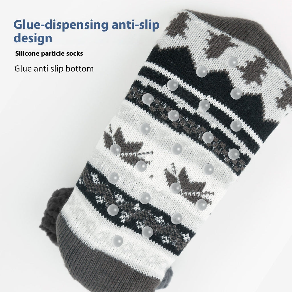 Ethnic Style Men’s Thickened Warm Non-slip Room Socks