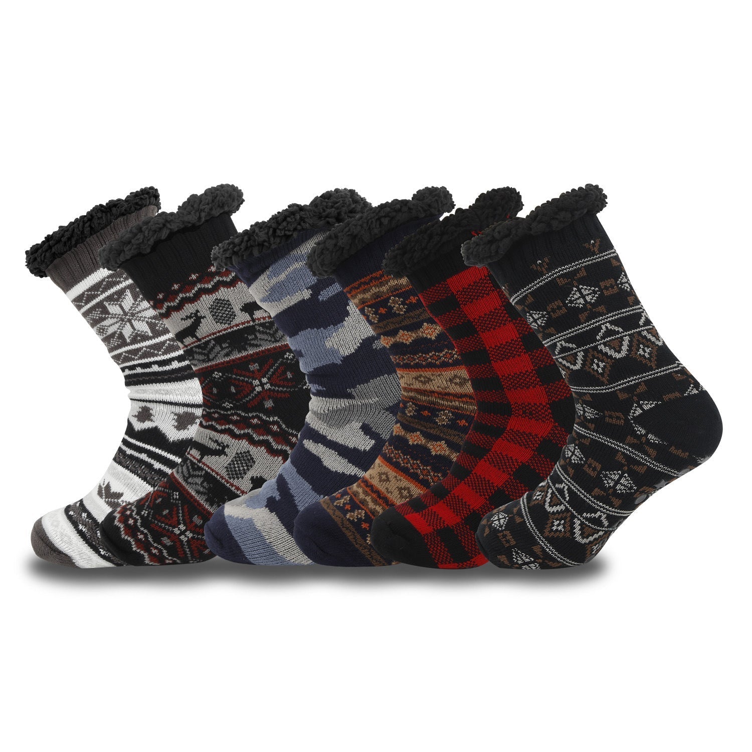 Ethnic Style Men’s Thickened Warm Non-slip Room Socks