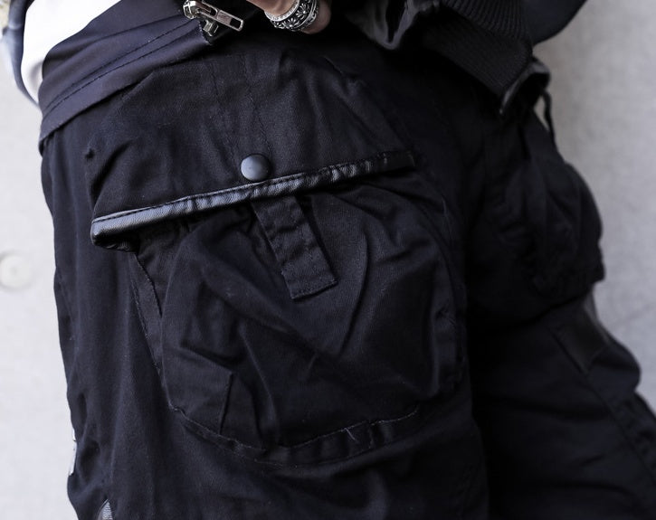 Dark Hip Hop Four Seasons Pocket Workwear Casual Pants Korean Loose Velcro Foot Men’s Pants