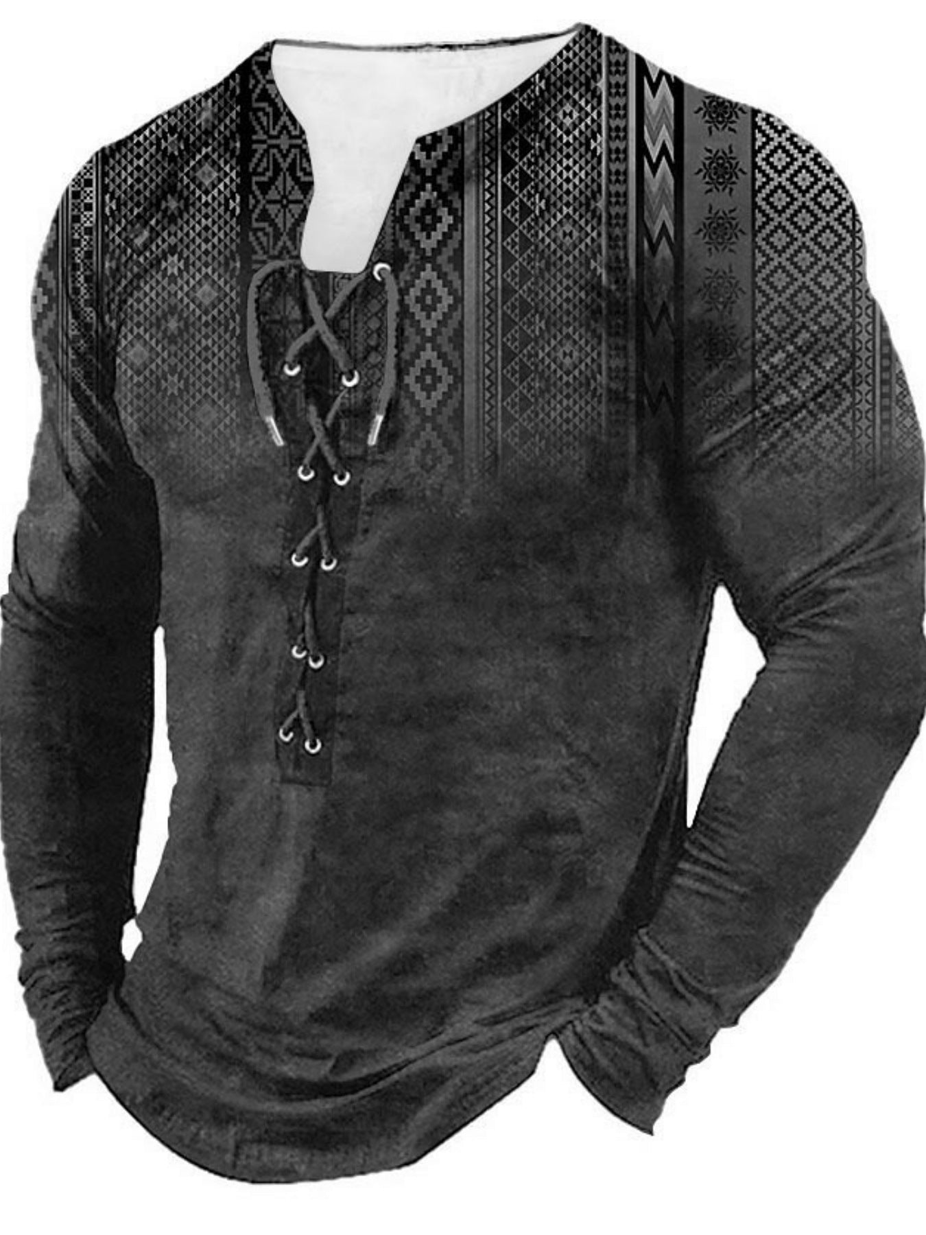 European And American Sports Long Sleeved Men’s Print - Style 12 / 2XL