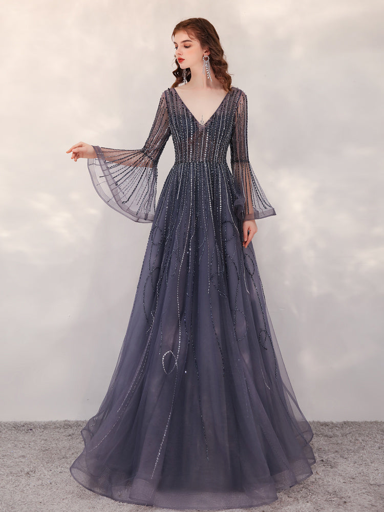 Evening Dress High-end Luxury Temperament Banquet - Grey / S