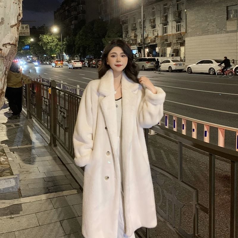 Slimming High-end Temperament Popular Long Coat - High Elegant Beige / S