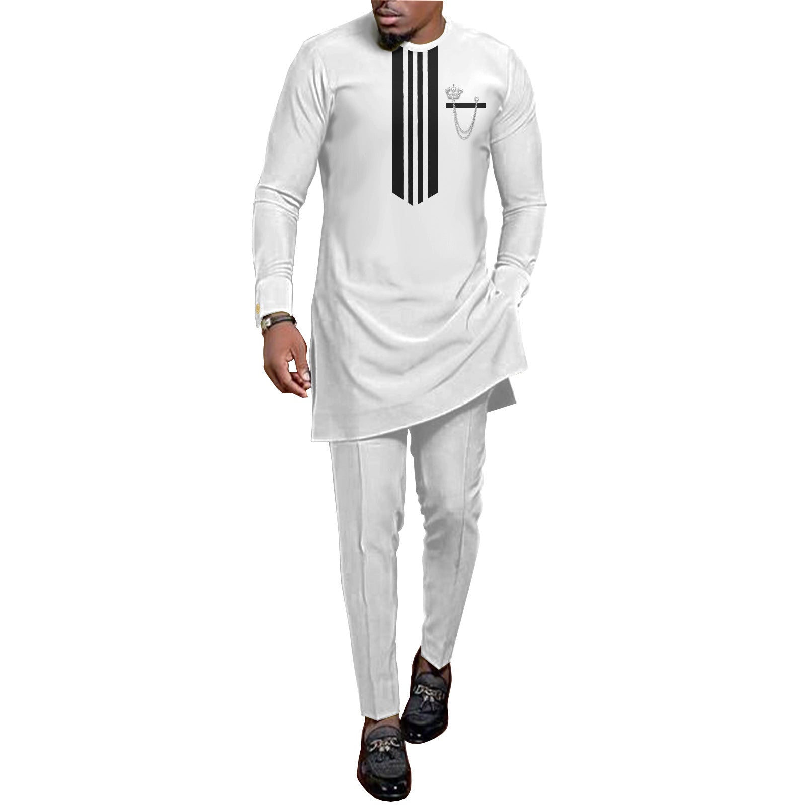 African Ethnic Print Batik Cotton Men’s Leisure Suit