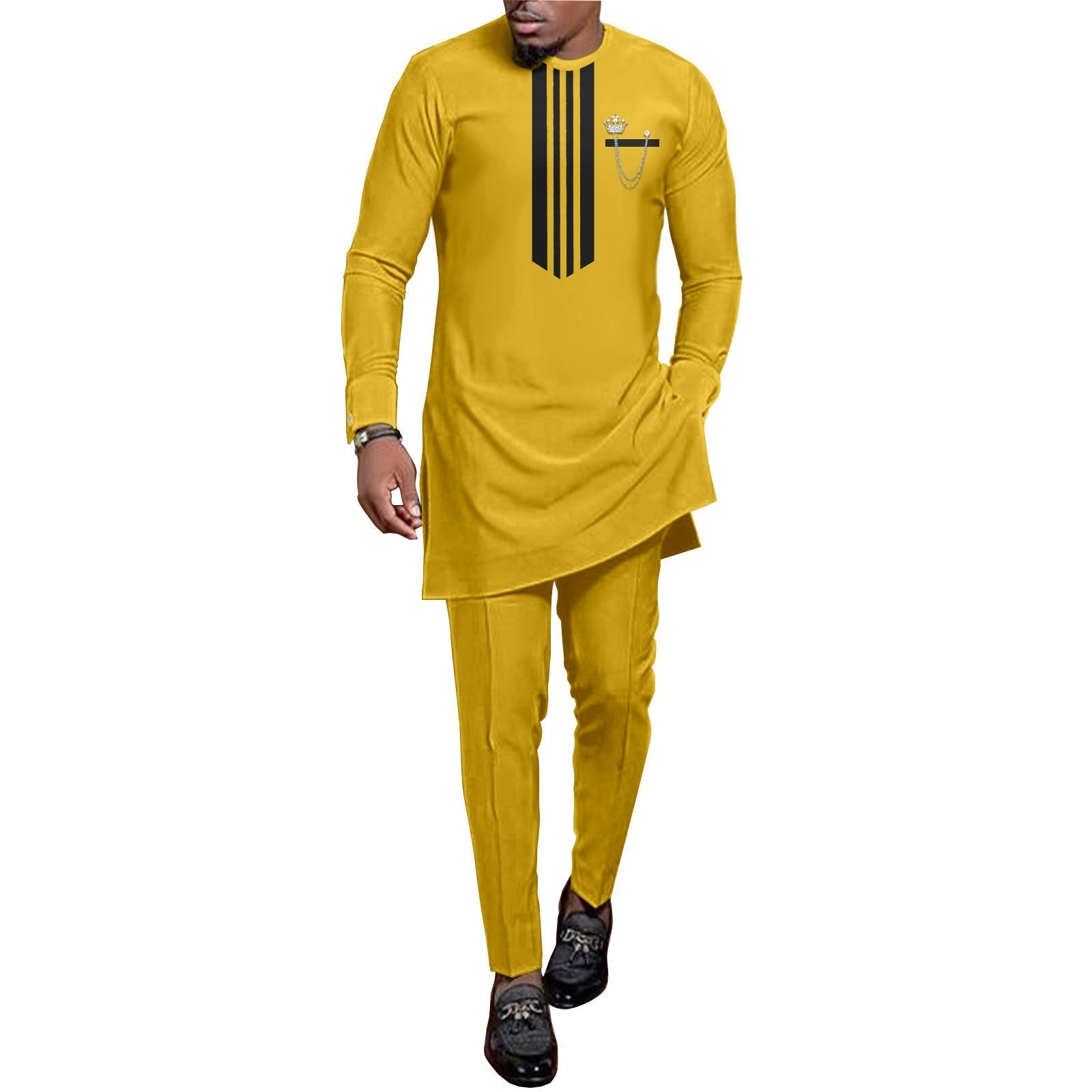African Ethnic Print Batik Cotton Men’s Leisure Suit