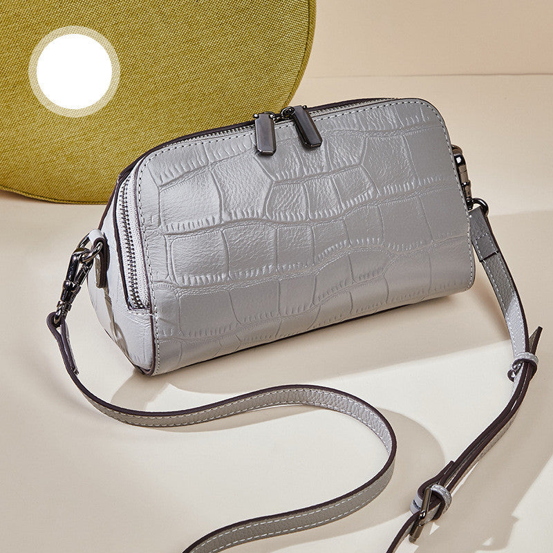 Exotic Crocodile Pillow Bag High End Fashion Online - Grey