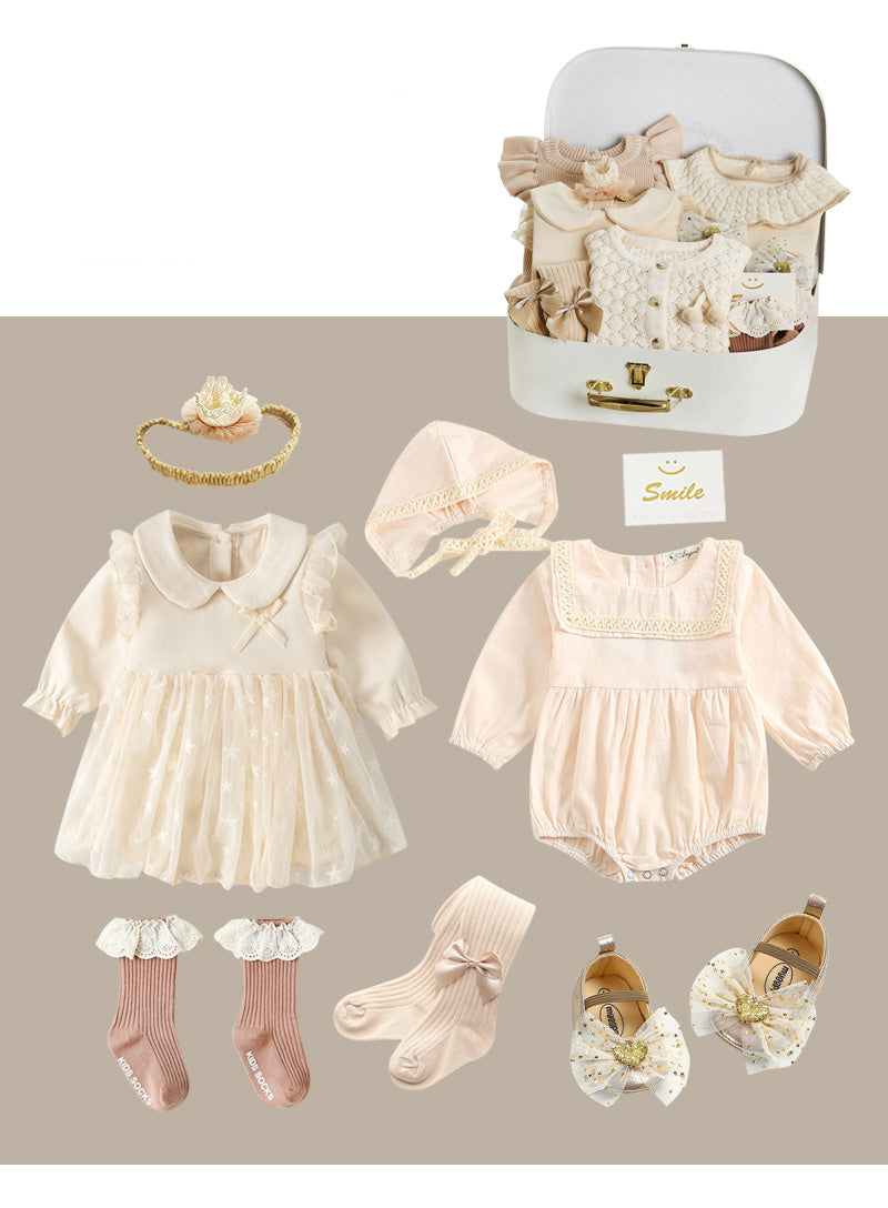 Newborn Gift Box Spring And Summer Suit Girl Baby Full Moon Gift - A / 66cm