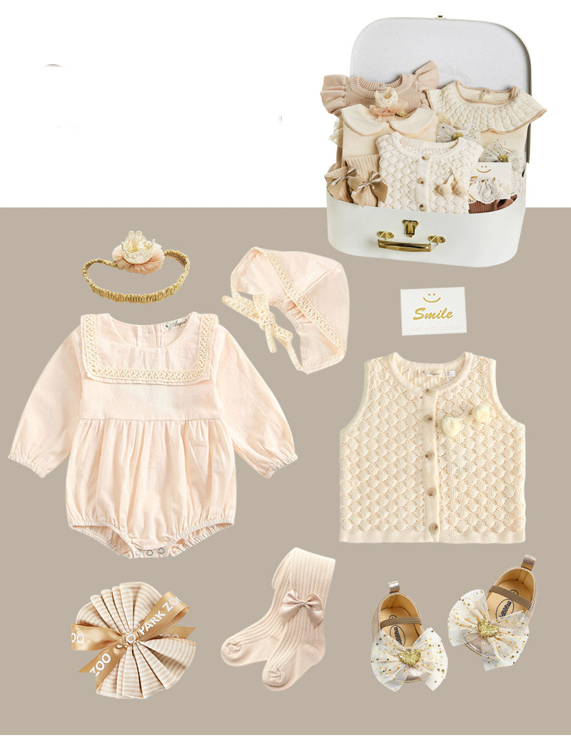 Newborn Gift Box Spring And Summer Suit Girl Baby Full Moon Gift - C / 66cm