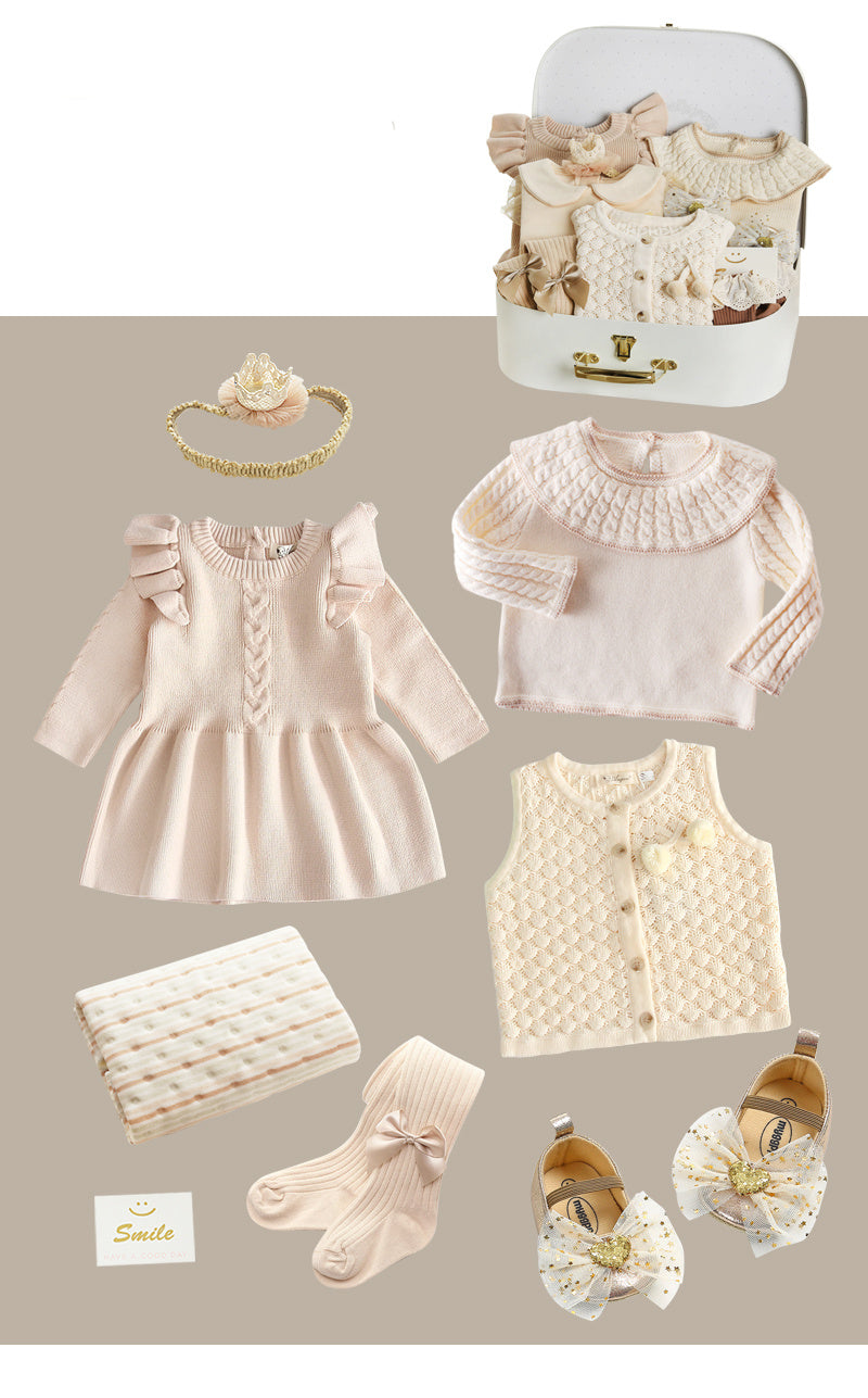 Newborn Gift Box Spring And Summer Suit Girl Baby Full Moon Gift - D / 66cm