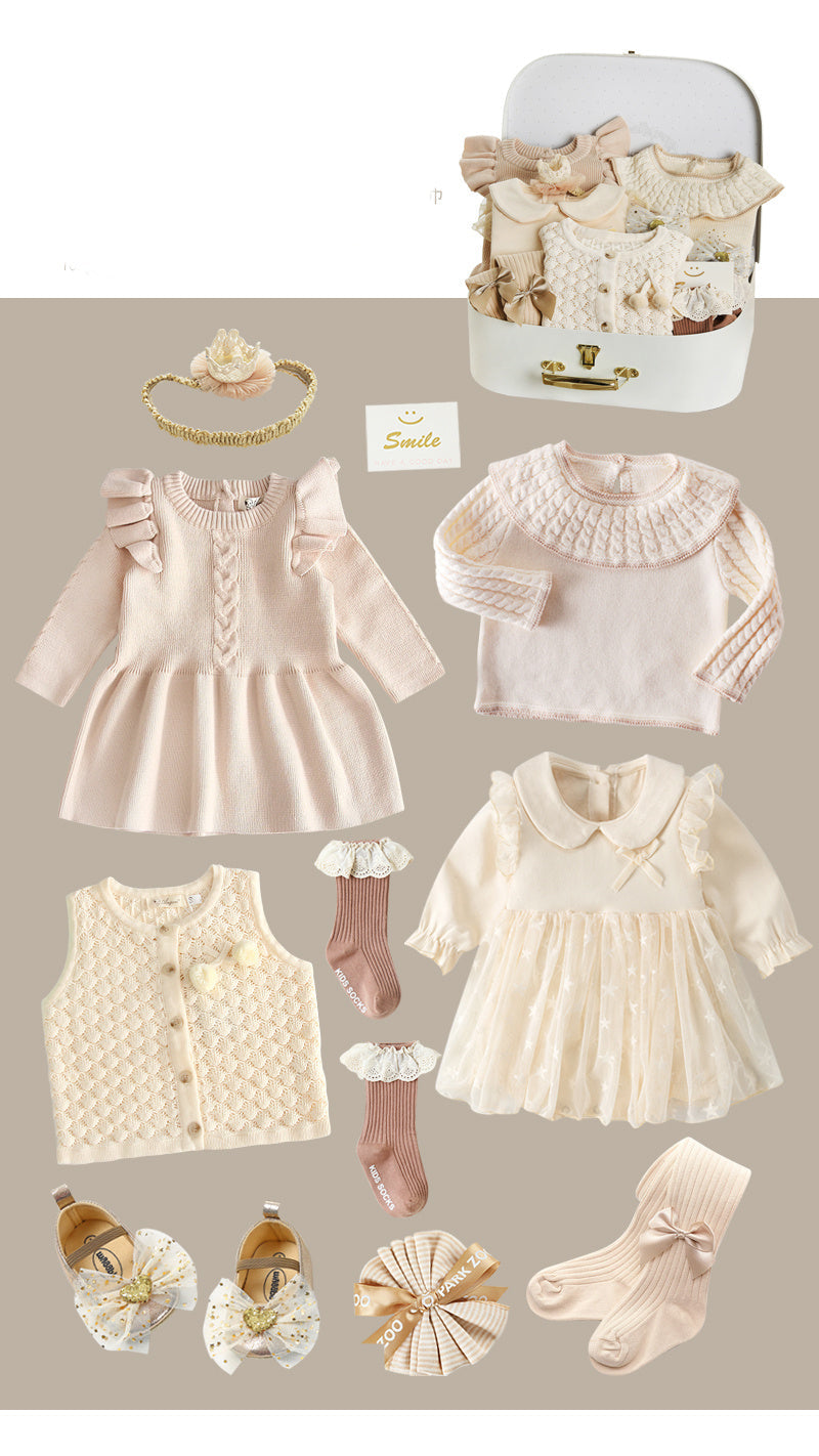 Newborn Gift Box Spring And Summer Suit Girl Baby Full Moon Gift - F / 66cm