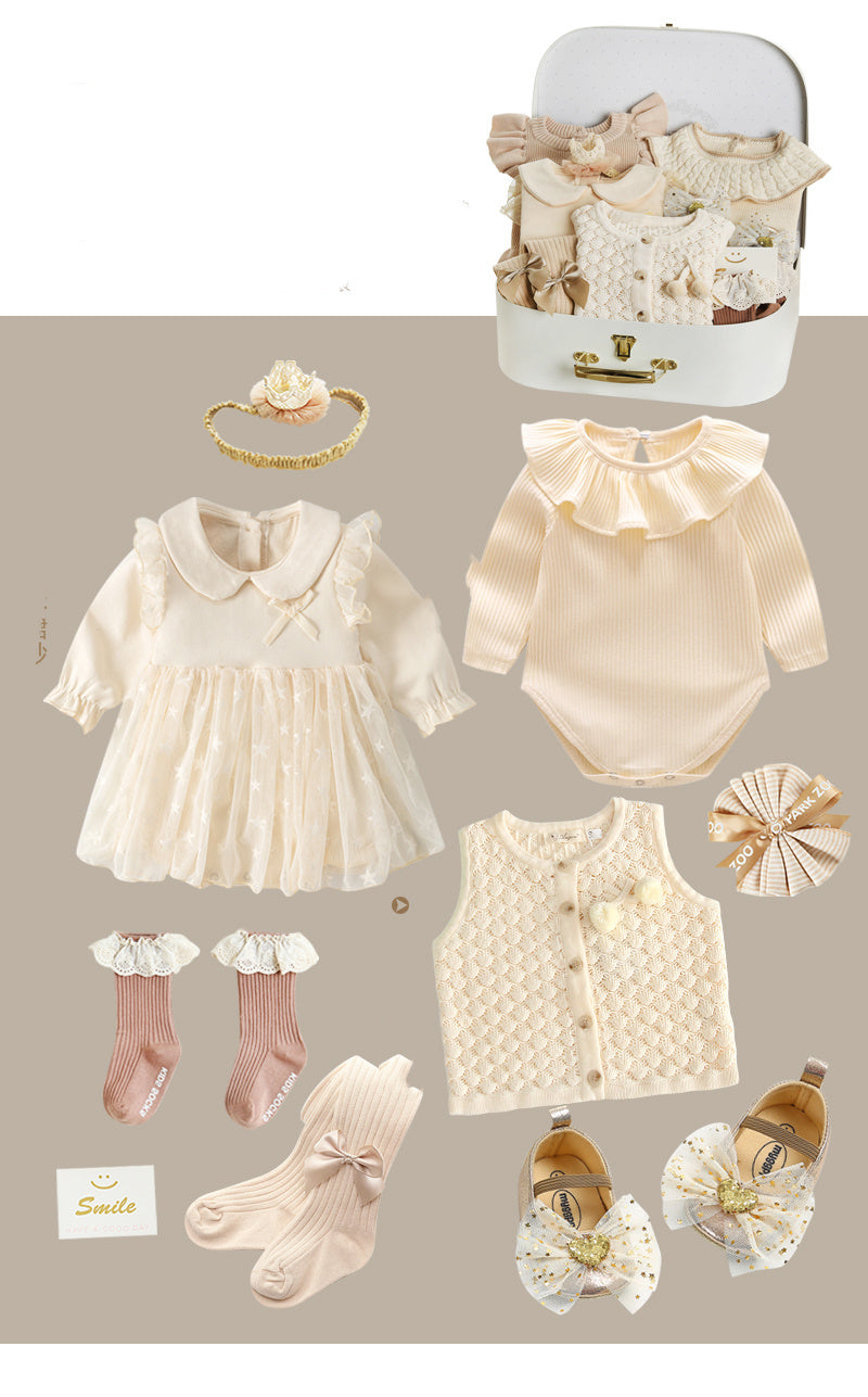 Newborn Gift Box Spring And Summer Suit Girl Baby Full Moon Gift - G / 66cm