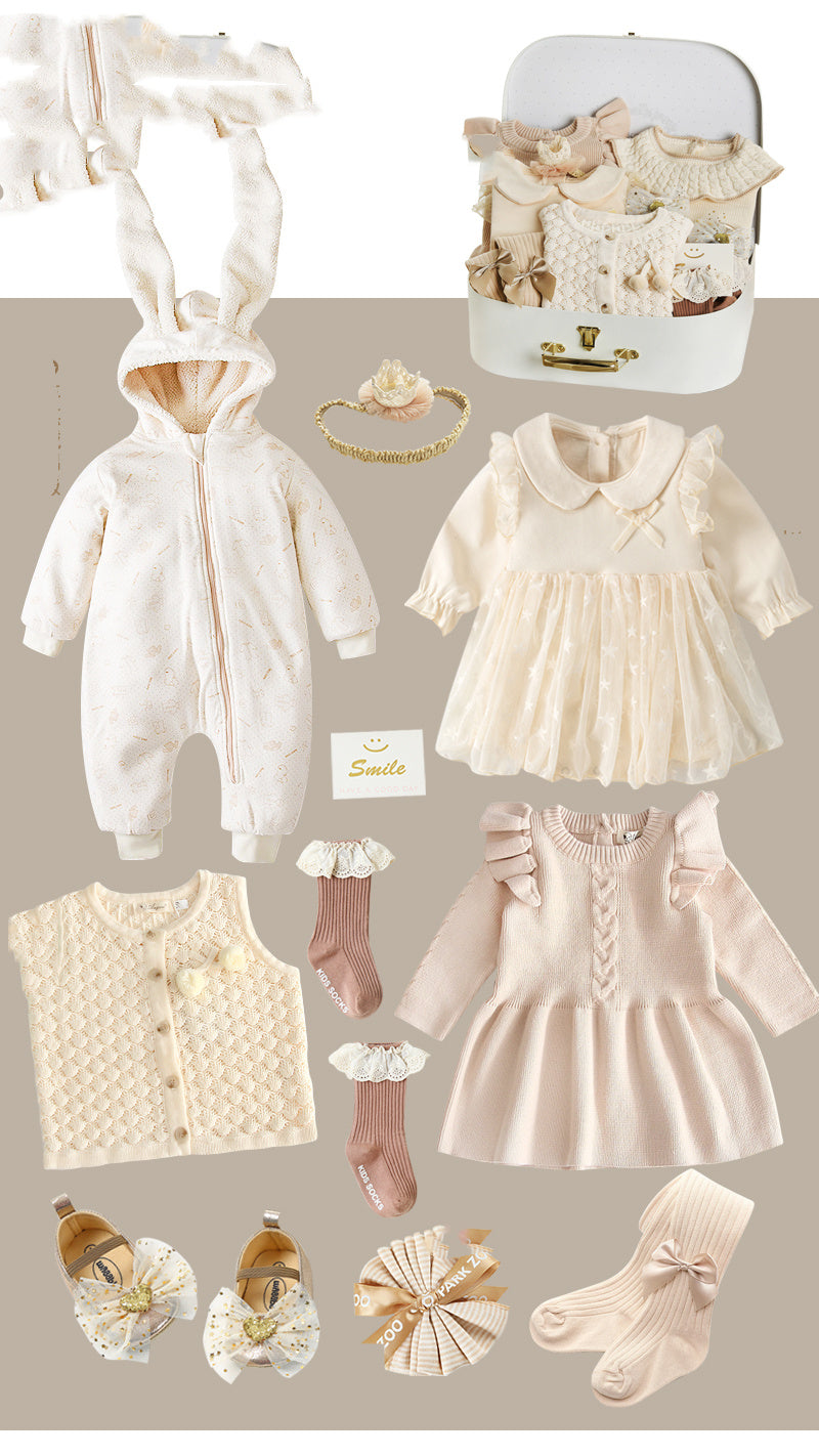 Newborn Gift Box Spring And Summer Suit Girl Baby Full Moon Gift - Q / 66cm
