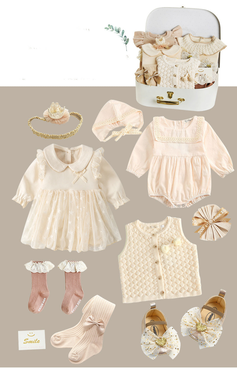 Newborn Gift Box Spring And Summer Suit Girl Baby Full Moon Gift - V / 66cm