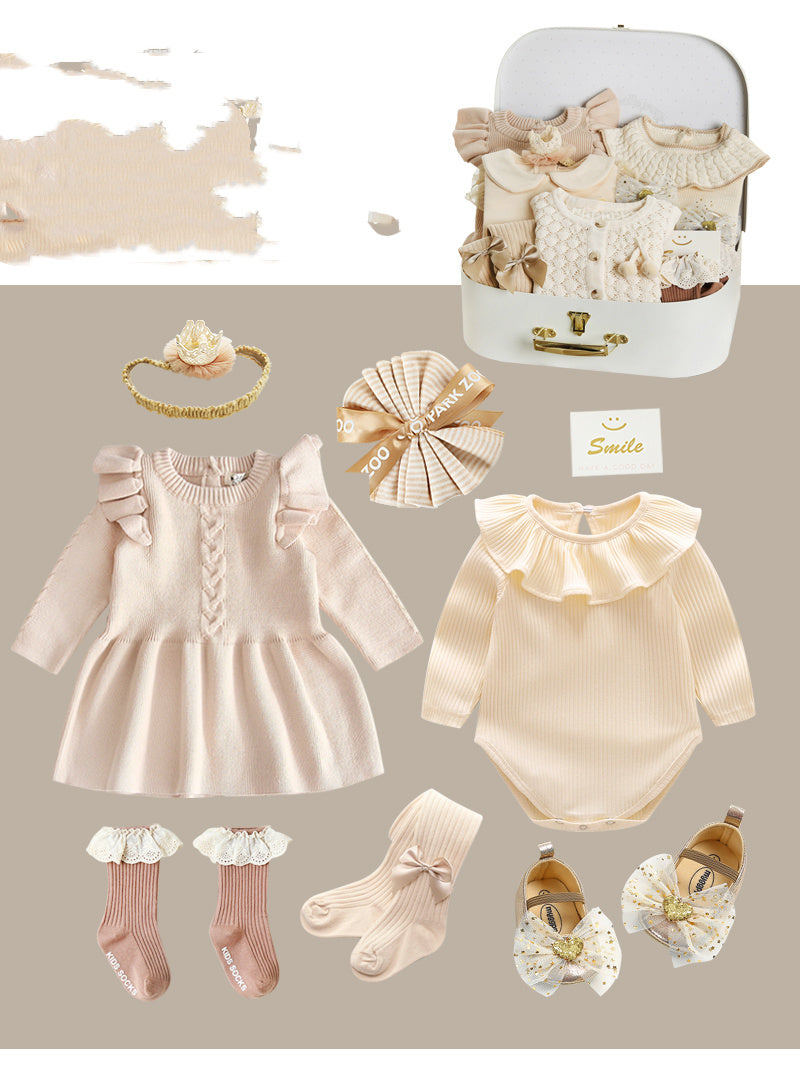 Newborn Gift Box Spring And Summer Suit Girl Baby Full Moon Gift - W / 66cm