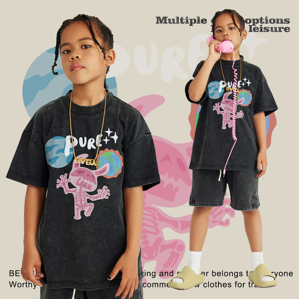 Children’s Fashion Fun Rabbit Printed T-shirt