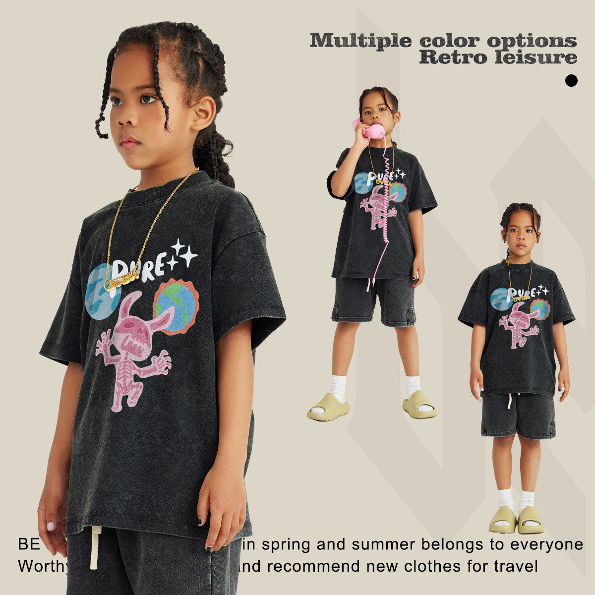 Children’s Fashion Fun Rabbit Printed T-shirt