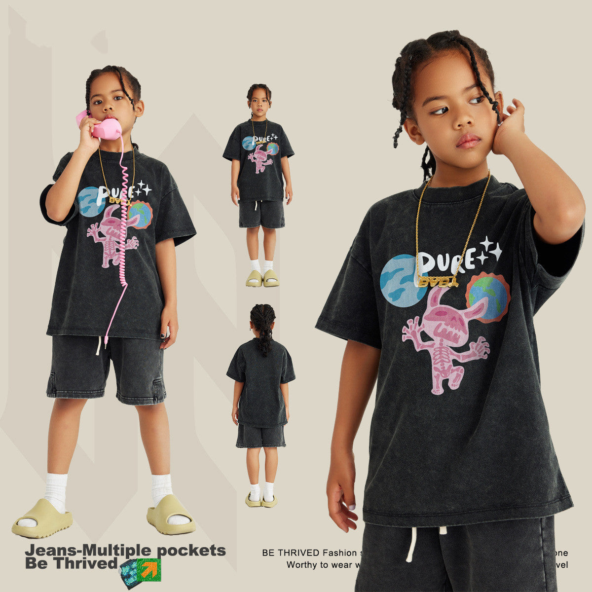 Children’s Fashion Fun Rabbit Printed T-shirt