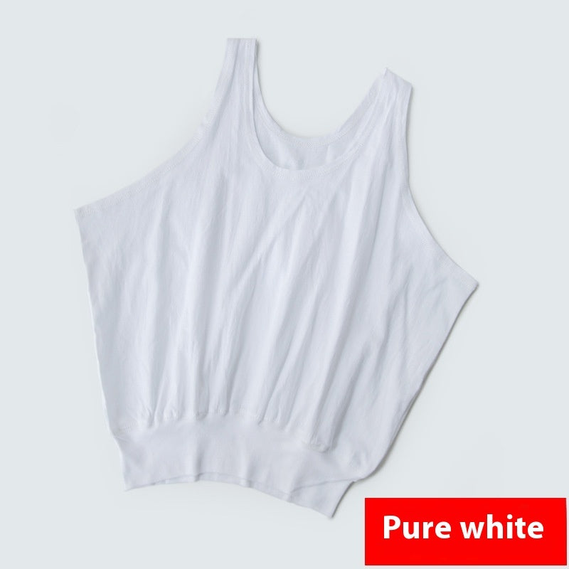 Cotton Middle-aged And Elderly Women’s I-shaped Vest - White / M