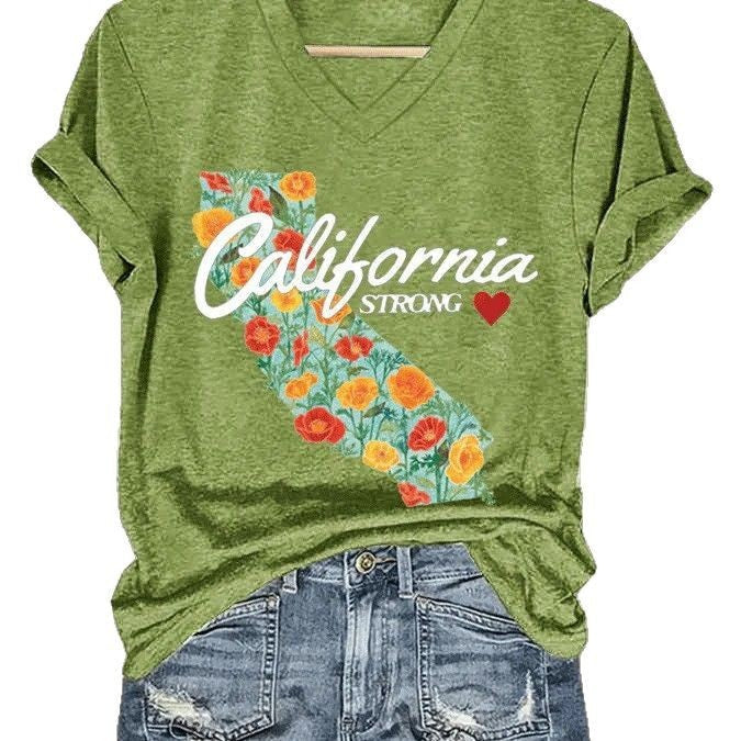 V-neck Casual Short Sleeve C Women’s Top