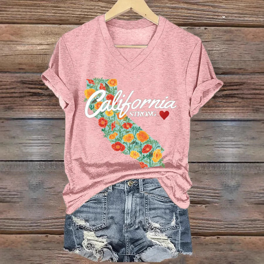 V-neck Casual Short Sleeve C Women’s Top