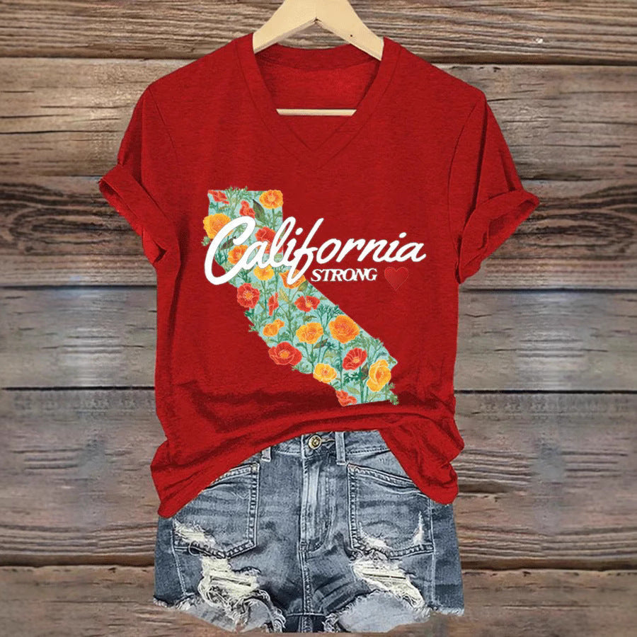 V-neck Casual Short Sleeve C Women’s Top