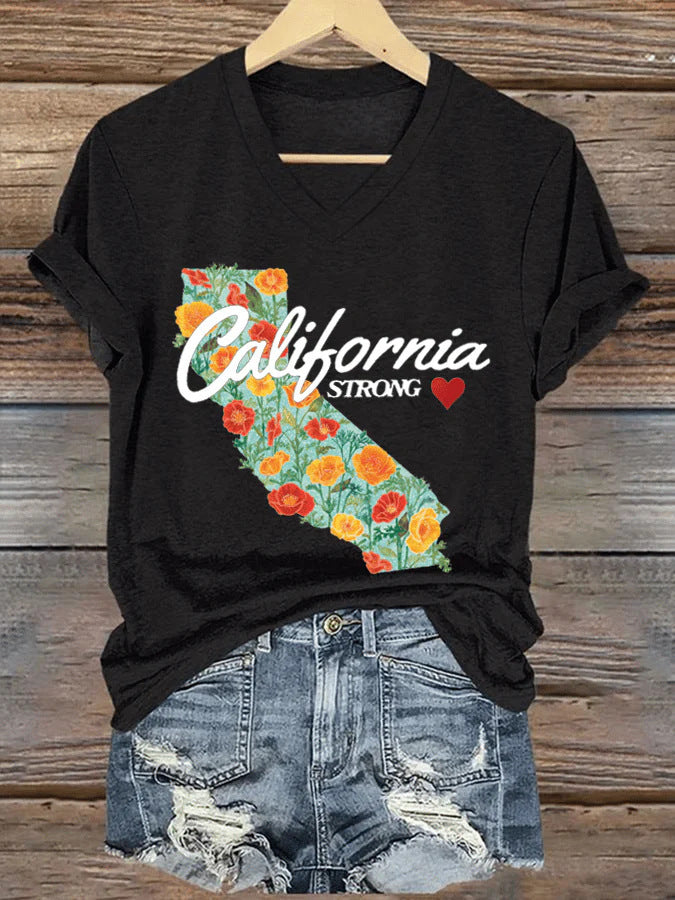 V-neck Casual Short Sleeve C Women’s Top - Black / S